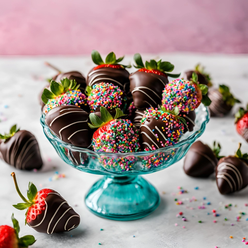 30 Thanksgiving Desserts recipes Everyone Will Love 19 Thanksgiving Desserts: Chocolate-Dipped Strawberries with Sprinkles