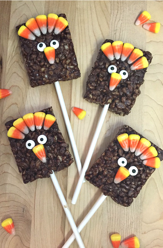30 Thanksgiving Desserts recipes Everyone Will Love 9 Thanksgiving Desserts: Rice Krispies Treat Turkey Pops
