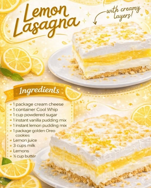 Lemon Dessert Recipes – 8 Sweet, Tangy & Irresistible Treats 3 Lemon Lasagna