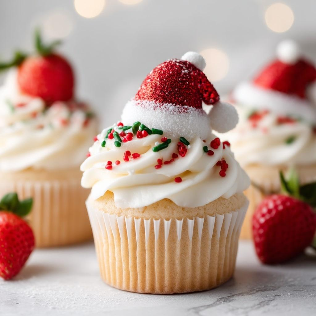 Christmas Santa Hut cupcake