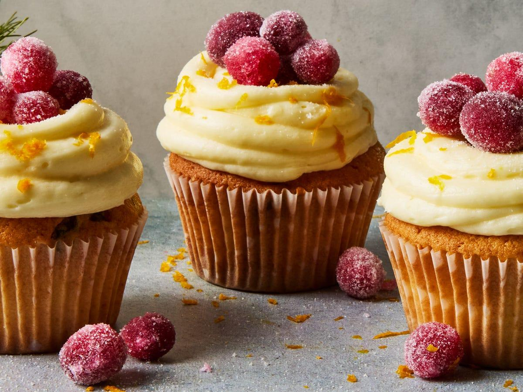 Christmas Cranberry Orange Cupcake with Cream Cheese Frosting