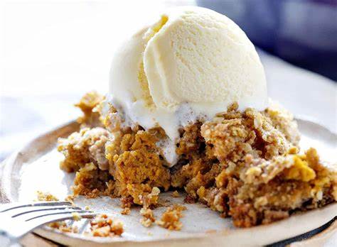 Pumpkin pie crisp is a beloved fall favorite