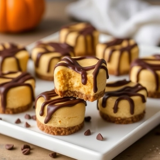 Mini Pumpkin Cheesecake Bites with Caramel Topping Recipe