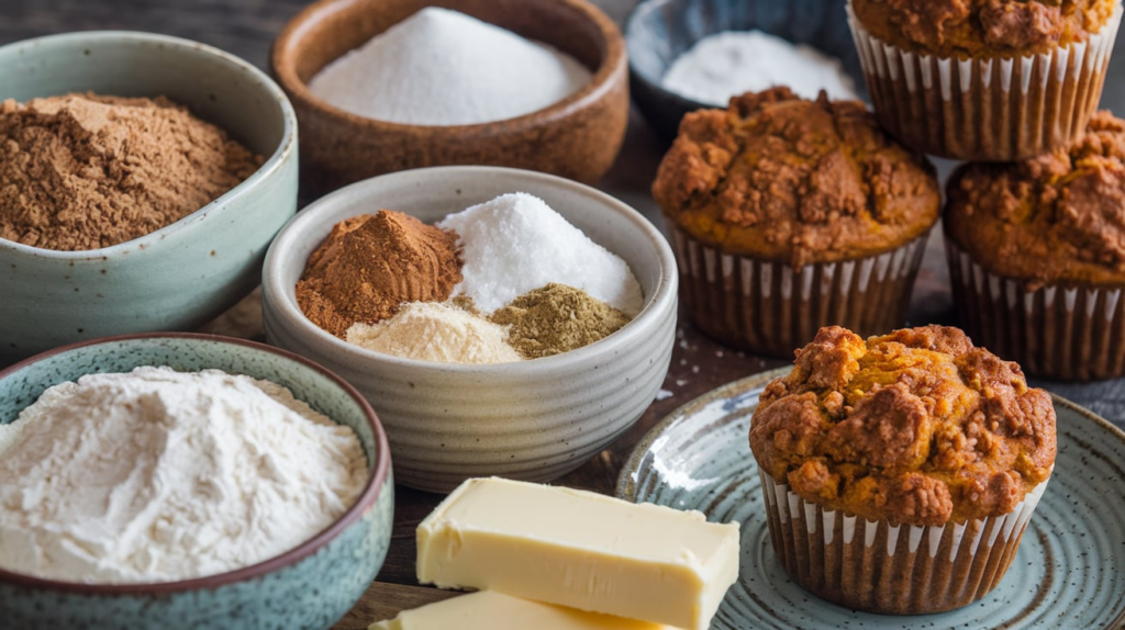 Pumpkin Cardamom Crumb Muffins