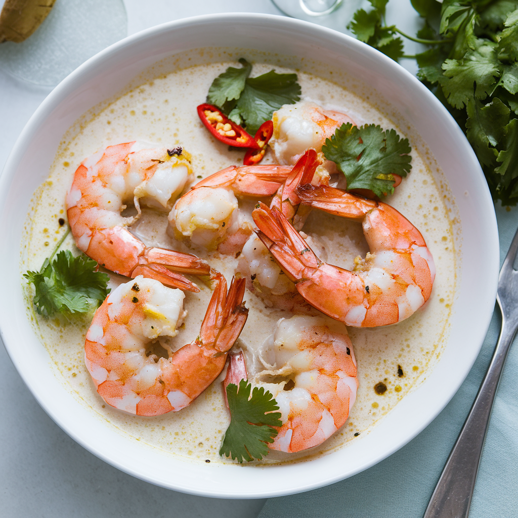 Ginger-Garlic Shrimp With Coconut Milk