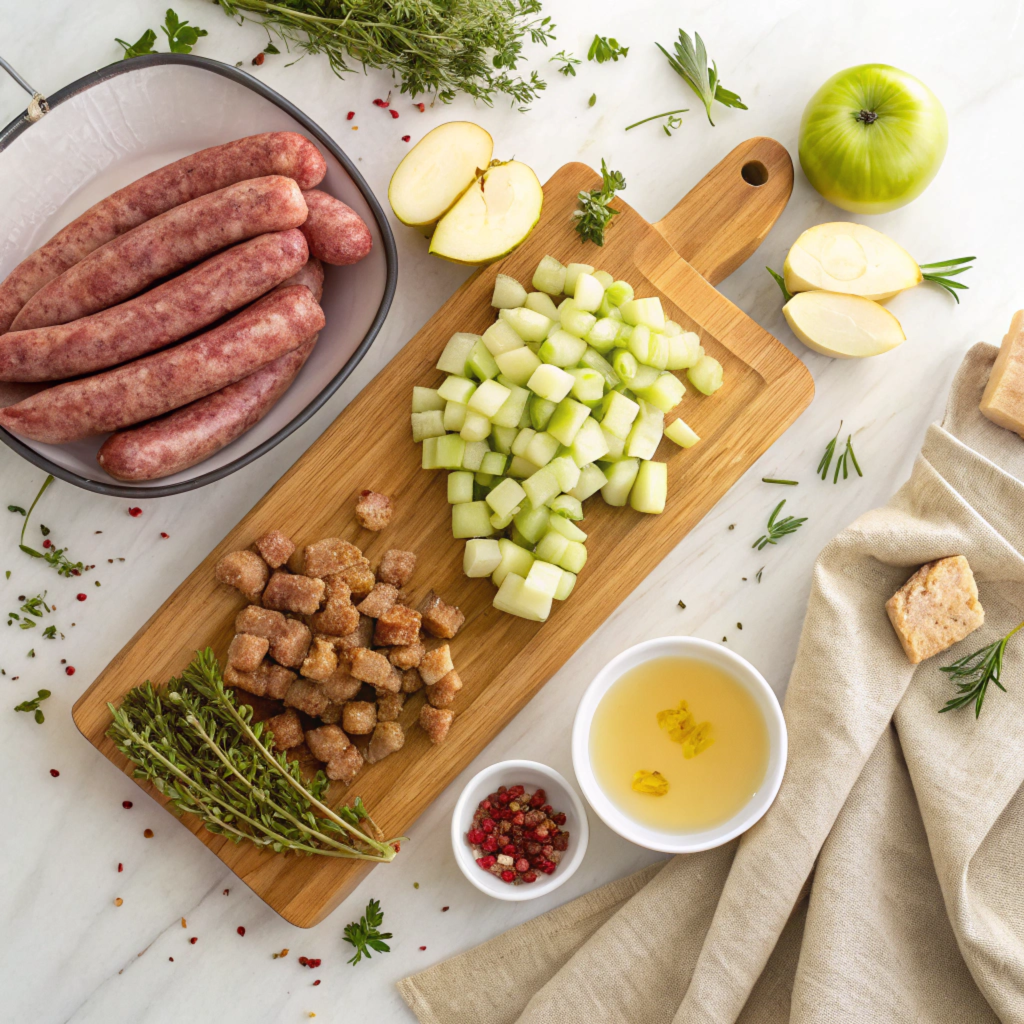 Key Ingredients for Sausage and Apple Dressing