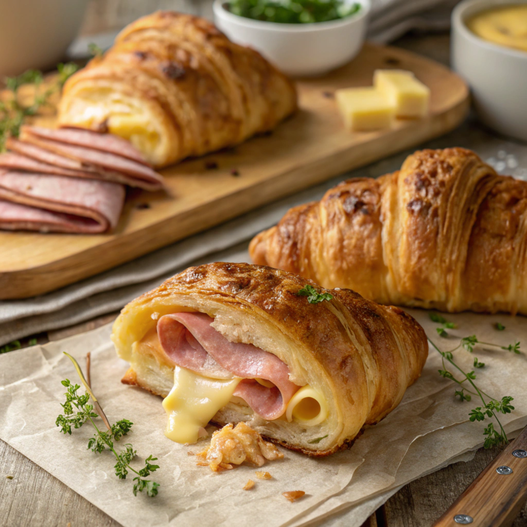 Flaky Ham and Cheese Croissants Savory Breakfast Treat!