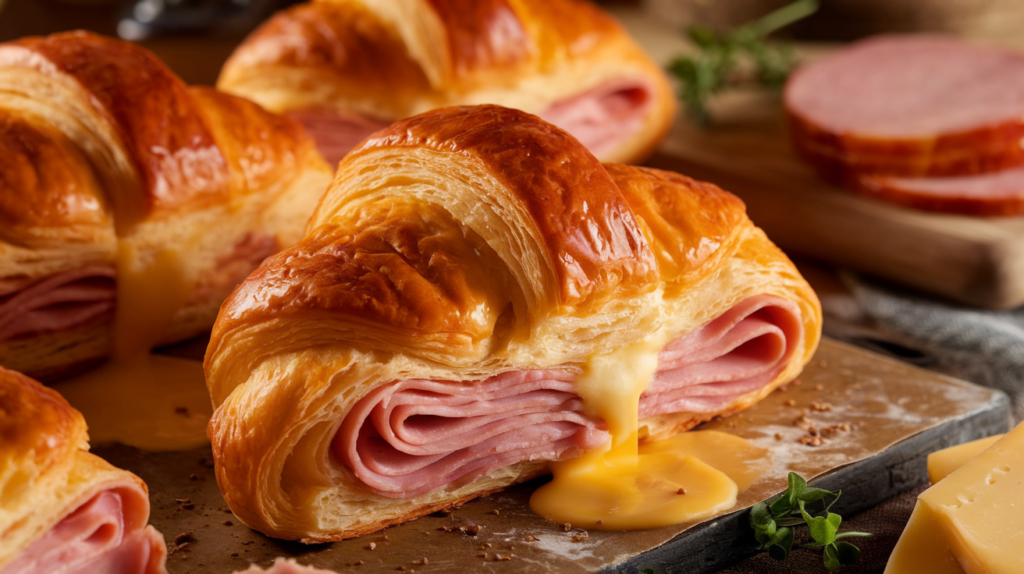 Flaky Ham and Cheese Croissants Savory Breakfast Treat!