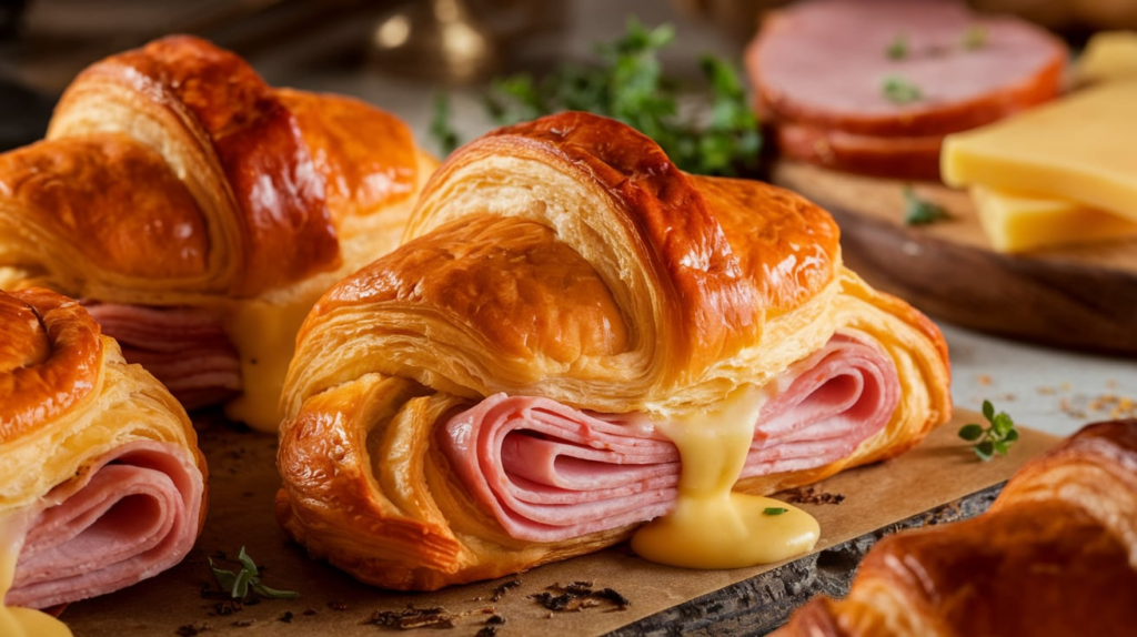 Flaky Ham and Cheese Croissants Savory Breakfast Treat!