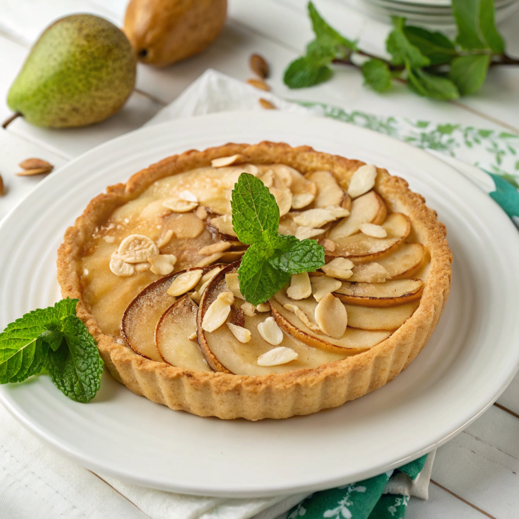 Pear and Almond Tart_modern thanksgiving desserts